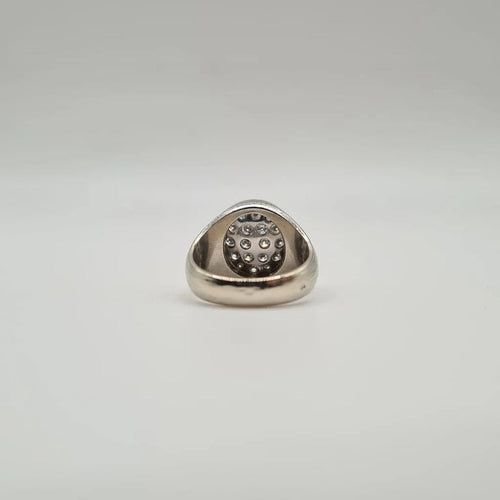 Bague 50.5 Bague or blanc sertie de diamants 58 Facettes