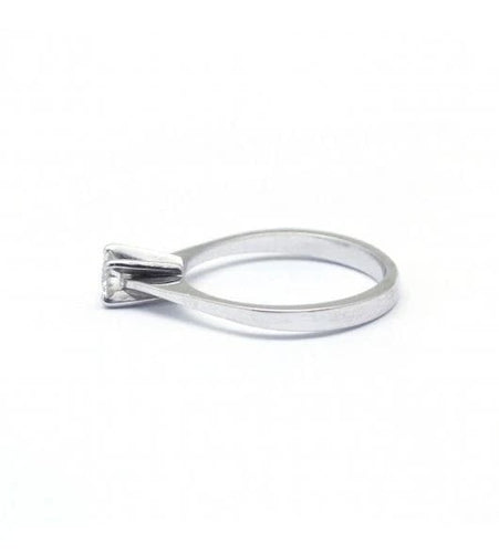 Bague 50 Solitaire or blanc diamant 0,30 carat 58 Facettes 150151R
