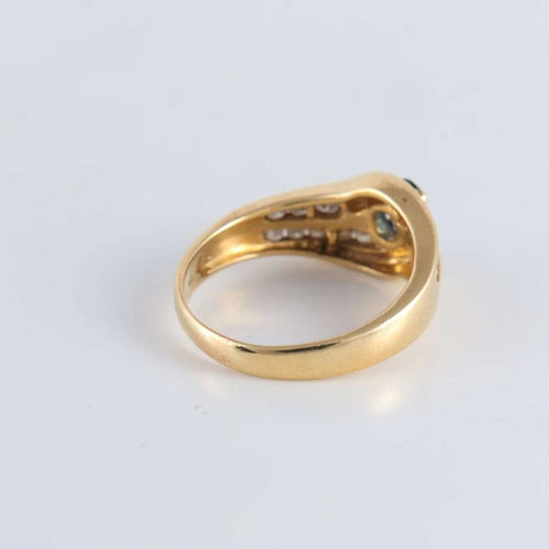 Bague 55 Bague Saphir et double ligne de Diamants 58 Facettes FM79