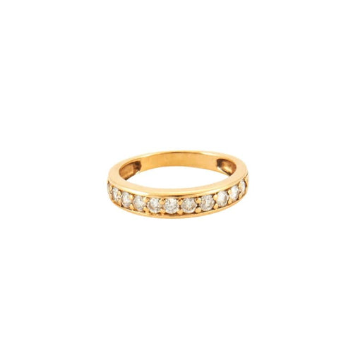 Bague 50 Bague Or jaune pavage Diamants 58 Facettes