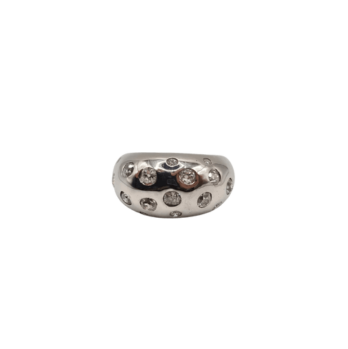 Bague 50.5 Bague or blanc sertie de diamants taille ancienne 58 Facettes