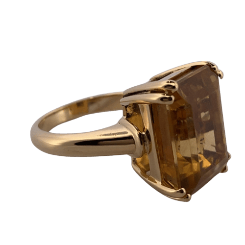 Bague 56 Bague citrine en or jaune 18K 12,23 g 58 Facettes 250073