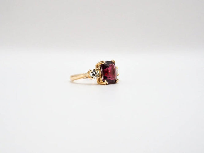 Bague 55 Bague or jaune, Grenat, Diamants 58 Facettes 4804