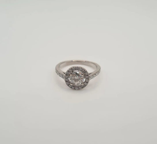 Bague 52 Bague or blanc palladié sertie de diamants naturels 58 Facettes