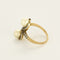 Bague 53.5 Bague Toi et Moi en or jaune et argent, perles et diamants taillés en rose 58 Facettes MON0919