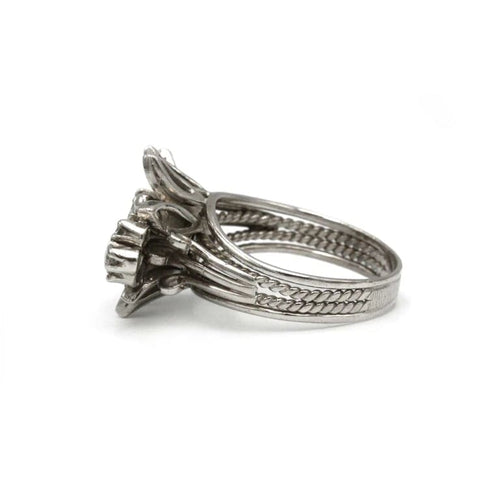 Bague 57 Bague - Or blanc & Diamants 58 Facettes 250309R