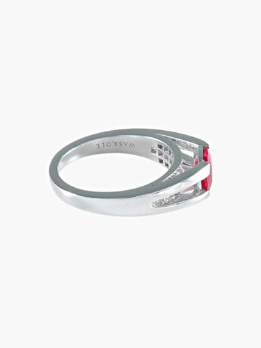 Bague 51.5 Bague rubis du Mozambique en or blanc et diamants 58 Facettes 419 00086