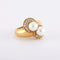 Bague 54 / Jaune / Or 750 Bague Toi et Moi perles et Diamants 58 Facettes 130160R