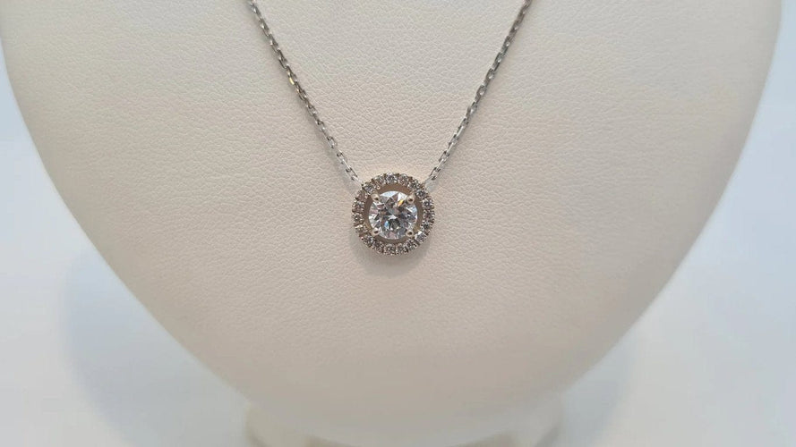 Collier Collier en Or blanc, diamants de synthèse 58 Facettes