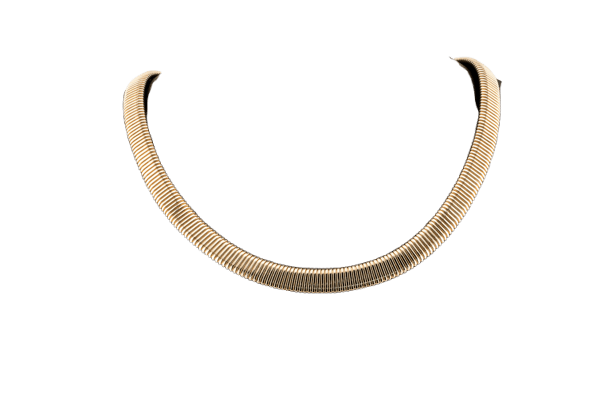 Collier Oro Giallo Pipe Snake - Collier Tubogas en or jaune 18 ct 58 Facettes col294