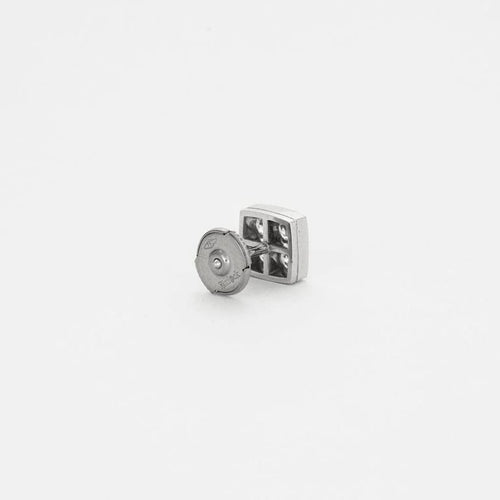 Boucles d'oreilles Boucles d’oreilles clous carrées en or blanc 18k et diamants 58 Facettes AB36