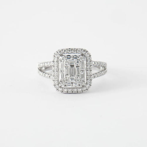 Bague 53 Bague en or blanc &  diamants 58 Facettes
