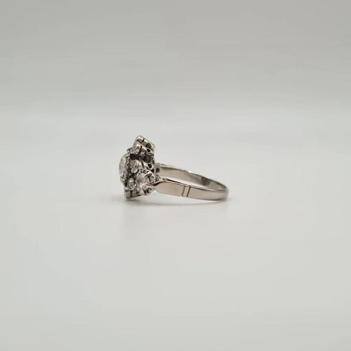 Bague 50 Bague or blanc diamants 58 Facettes
