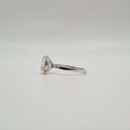 Bague 53.5 Bague solitaire or blanc diamant naturel LFG 58 Facettes