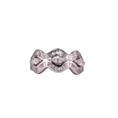 Bague 55 Bague Waves Or blanc et Diamants 58 Facettes RNG2506