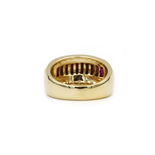 Bague 54 Bague or jaune diamants rubis 58 Facettes 240289R