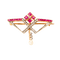 Broche Brosche ancienne en or jaune 750 avec rubis, diamants et perle 58 Facettes