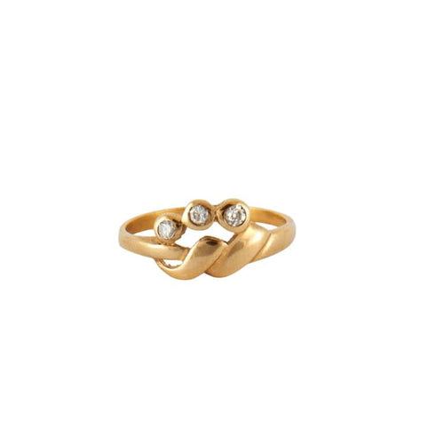 Bague 51 Bague or jaune 3 diamants 58 Facettes