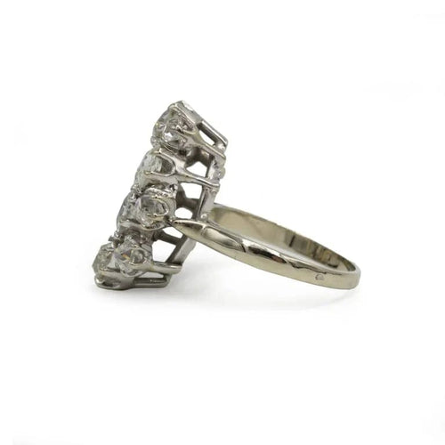 Bague 56 Bague cocktail en or blanc 750 et diamants 58 Facettes 250470R