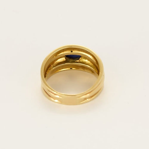 Bague 57 Bague bandeau en or jaune et saphir 58 Facettes PER0517