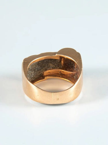 Bague 53 Bague Tank or jaune et Diamant 58 Facettes