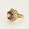 Bague 55 Bague tourbillon en or jaune 18k et rubis, diamants 58 Facettes PL02