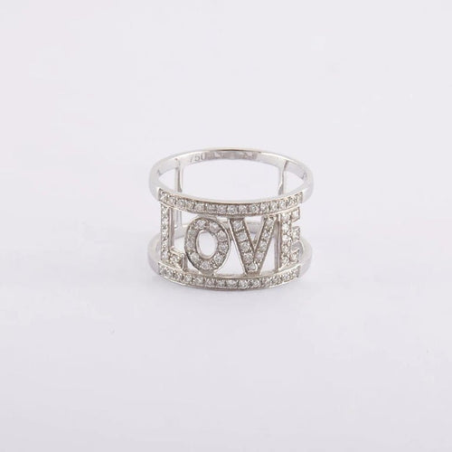 Bague 52 / Blanc/Gris / Or 750 Bague pavage Diamants 58 Facettes 210140R