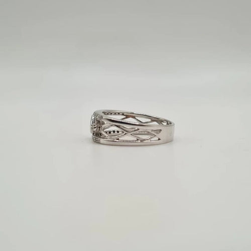 Bague 56 Bague or blanc 18 carats sertie de diamants 58 Facettes