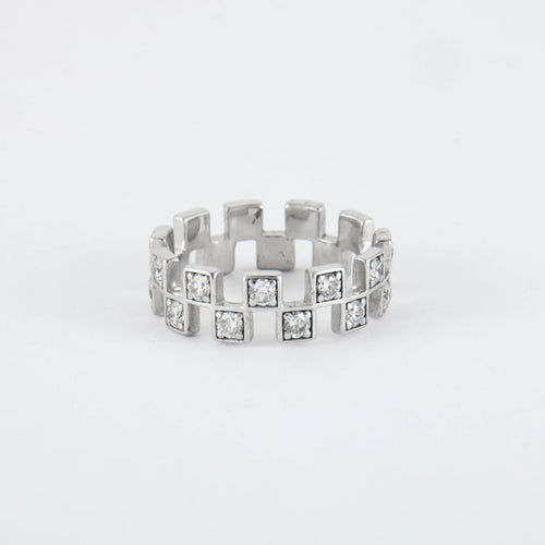 Bague 54 Bague double rang Diamants 58 Facettes