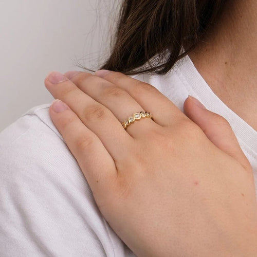 Bague 55 Bague en or jaune & diamants 58 Facettes