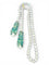 Collier Collier cravate en or jaune avec perles, fluorites et diamants 58 Facettes