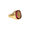 Bague 55.5 Bague chevalière vintage - Wappenring en or jaune 18 carats et rubis synthétique 58 Facettes