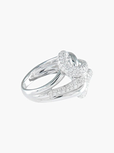 Bague 54 Bague entrelacs pavée en or blanc et diamants 1,75 ct 58 Facettes 413 50025