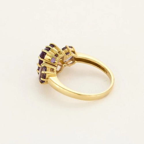 Bague 55.5 Bague en or jaune et améthystes 58 Facettes ALE4646