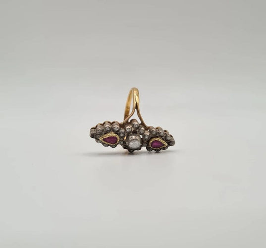 Bague 49 Bague or jaune diamants roses et diamants blancs 58 Facettes