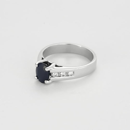 Bague 52 Bague en Or blanc 18k Saphir 58 Facettes DIE1709