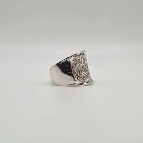 Bague 53.5 Bague or blanc sertie de diamants naturels 58 Facettes