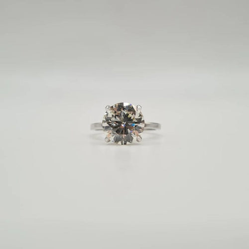 Bague 53.5 Bague solitaire or blanc diamant naturel LFG 58 Facettes