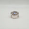 Bague 54 Bague or blanc sertie d'un saphir synthétique et diamants naturels 58 Facettes