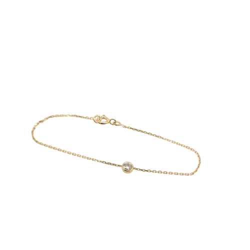 Bracelet Bracelet or jaune serti d'un diamant 58 Facettes