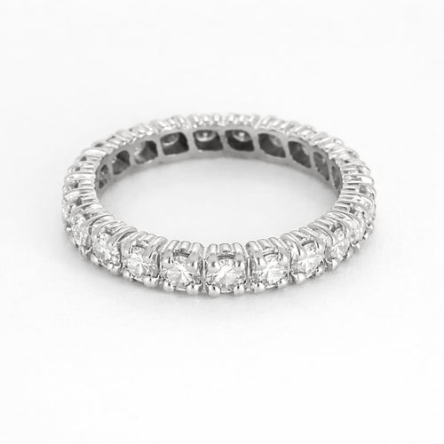 Bague 52 Alliance américaine en or blanc et diamants 58 Facettes 58FC114
