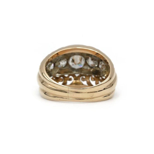 Bague 56 Bague Rétro - Or bi-colore & Diamants 58 Facettes 250375R