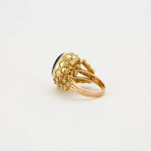 Bague 58.5 Bague Or jaune Lapis-lazuli 58 Facettes