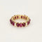 Bague 51.5 Alliance sertie de rubis cabochon et diamants en or jaune 18k 58 Facettes RNG3474