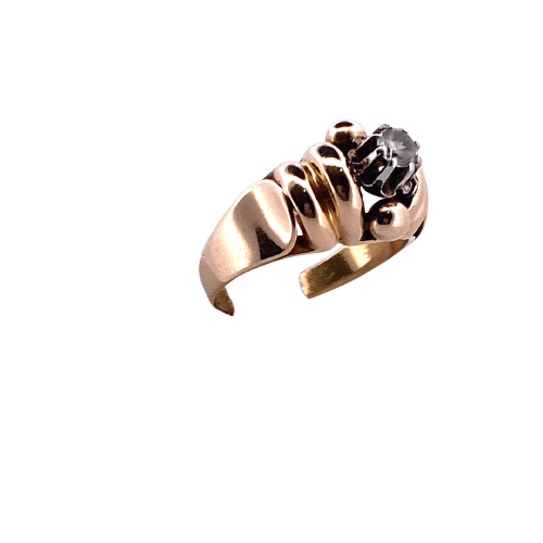 Bague 55 Bague avec pierre sertie griffes en or jaune 18 carats 58 Facettes 250119