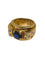 Bague 50 Bague Art Déco or jaune avec saphir et diamants 58 Facettes