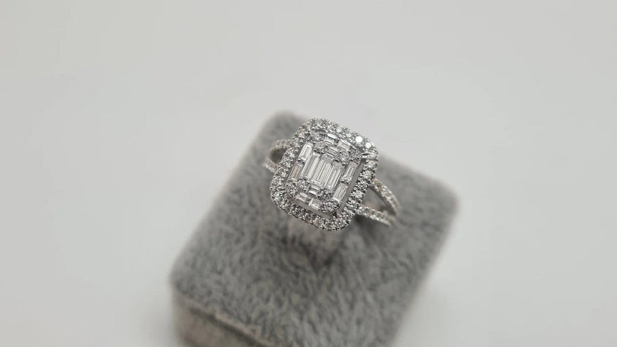 Bague 53 Bague en Or blanc diamants 58 Facettes