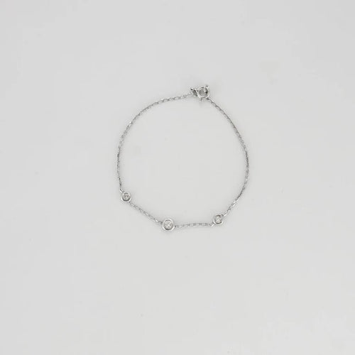 Bracelet Bracelet or blanc 3 diamants 58 Facettes