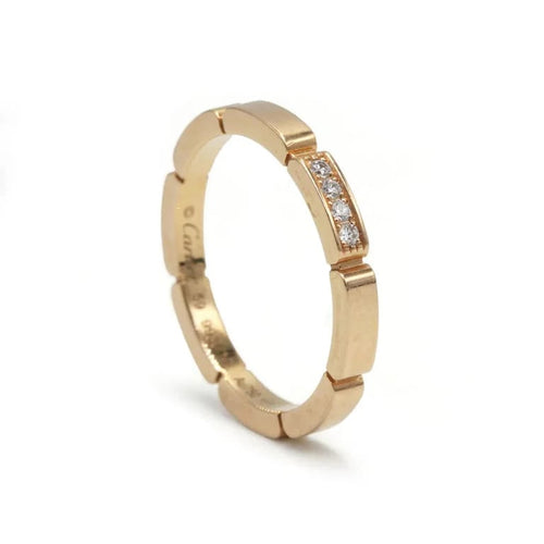 Bague 59 Alliance Maillon Panthère 4 diamants - CARTIER 58 Facettes 260035R