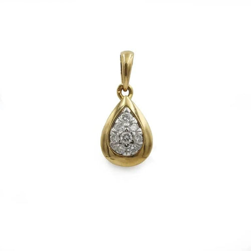 Pendentif Pendentif Poire - Or Bi-Colore & Diamants 58 Facettes 250435R